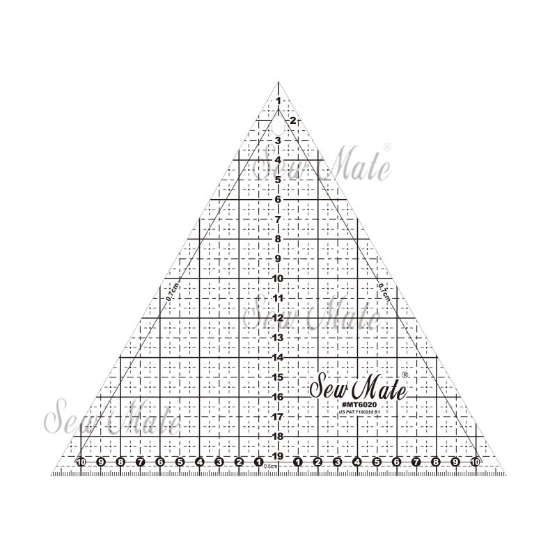 60° Equilateral Triangle Ruler (Metric Version), 23x20cm, Black,Donwei