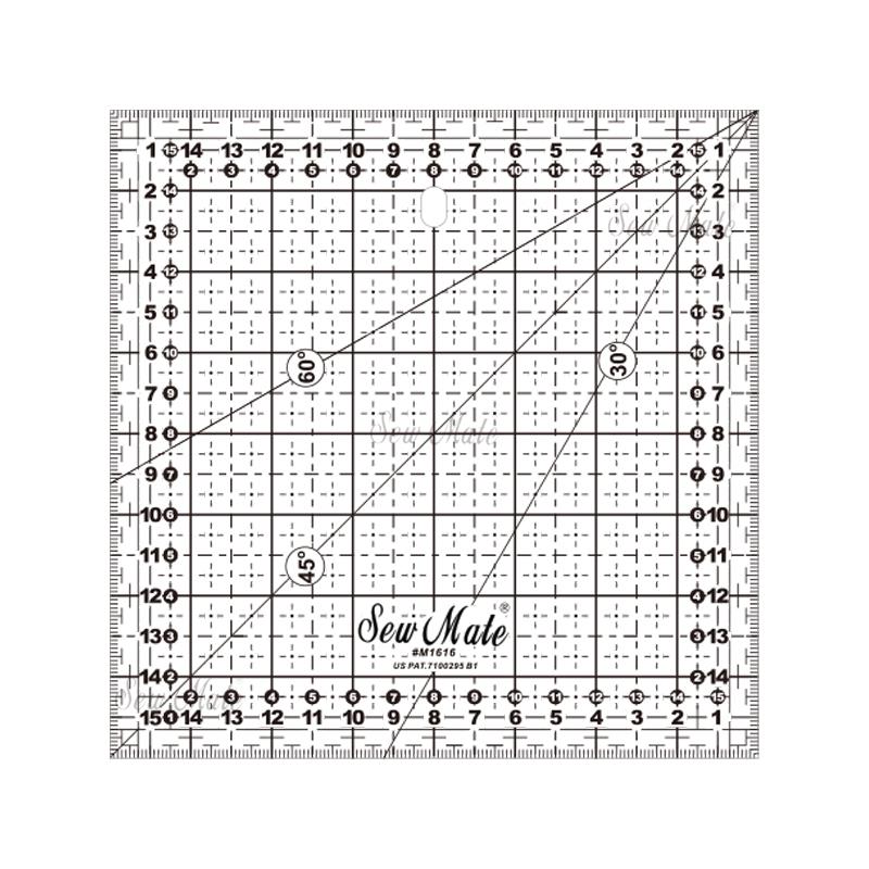 Quilting Ruler (Metric Version) , 16x16cm, Black,Donwei