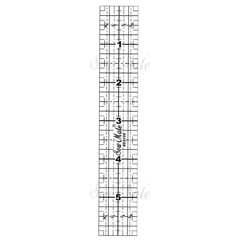 Quilting Ruler (Imperial Version), 1"x6", Black,Donwei