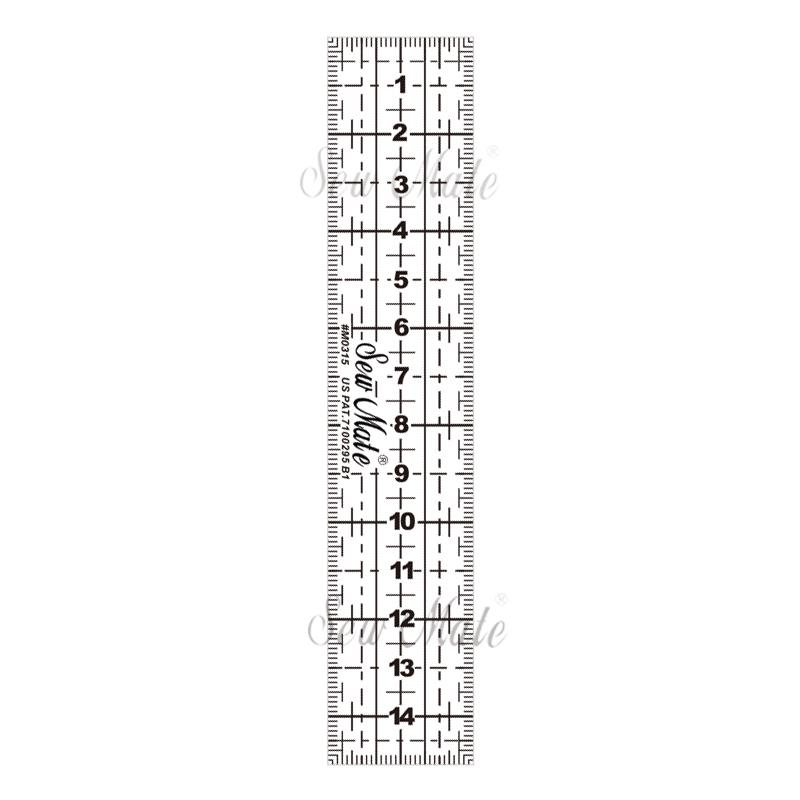 Quilting Ruler (Metric Version), 3x15cm, Black,Donwei