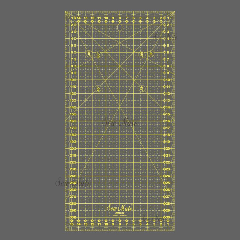 Quilting Ruler (Metric Version), 16x32cm, Yellow,Donwei