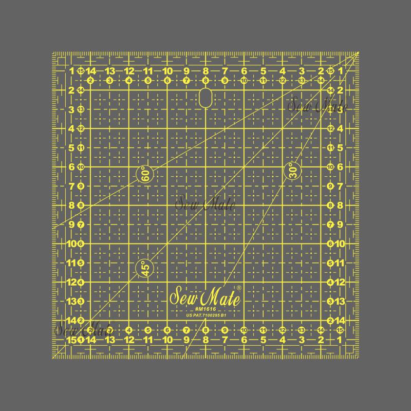 Quilting Ruler (Metric Version), 16x16cm, Yellow,Donwei