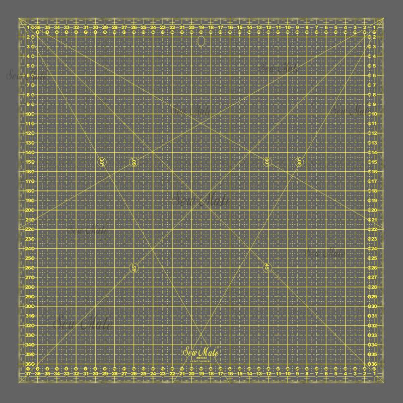 Quilting Ruler (Metric Version) , 38x38cm, Yellow,Donwei