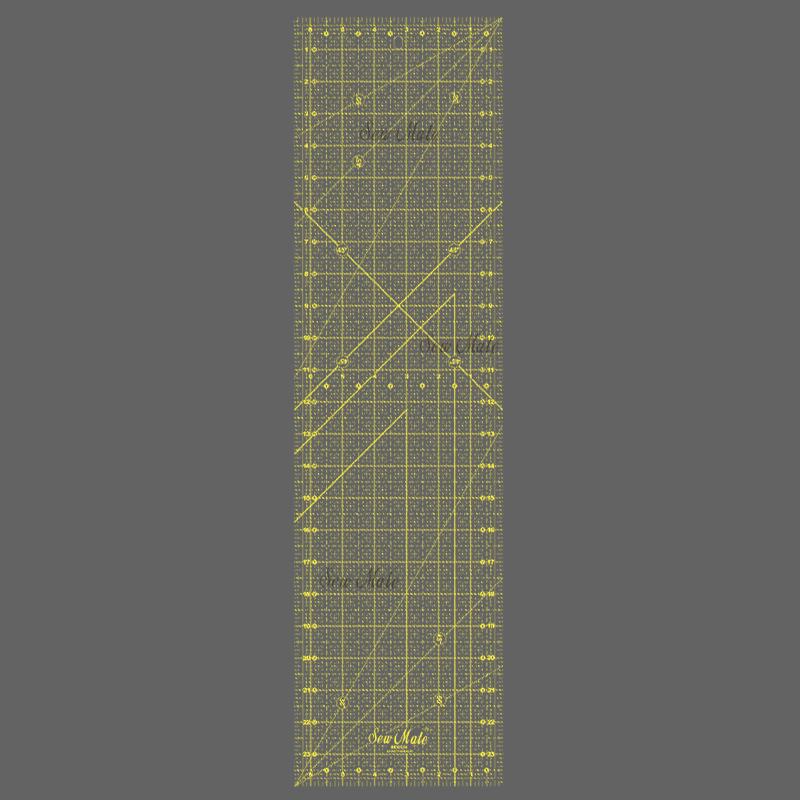 Quilting Ruler (Imperial Version), 6.5"x24", Yellow,Donwei
