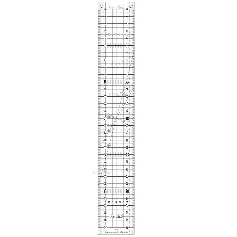 Patchwork Graph Ruler (Metric Version), 5 x 30cm,Donwei