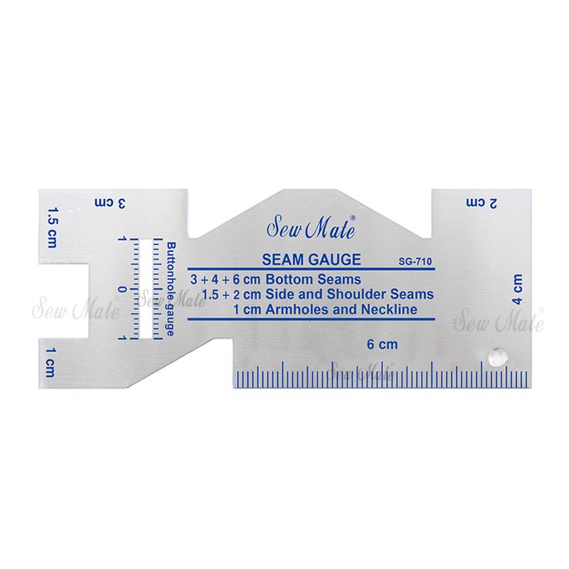 Metal Sewing and Knitting Gauge Seam Ruler in Inches and