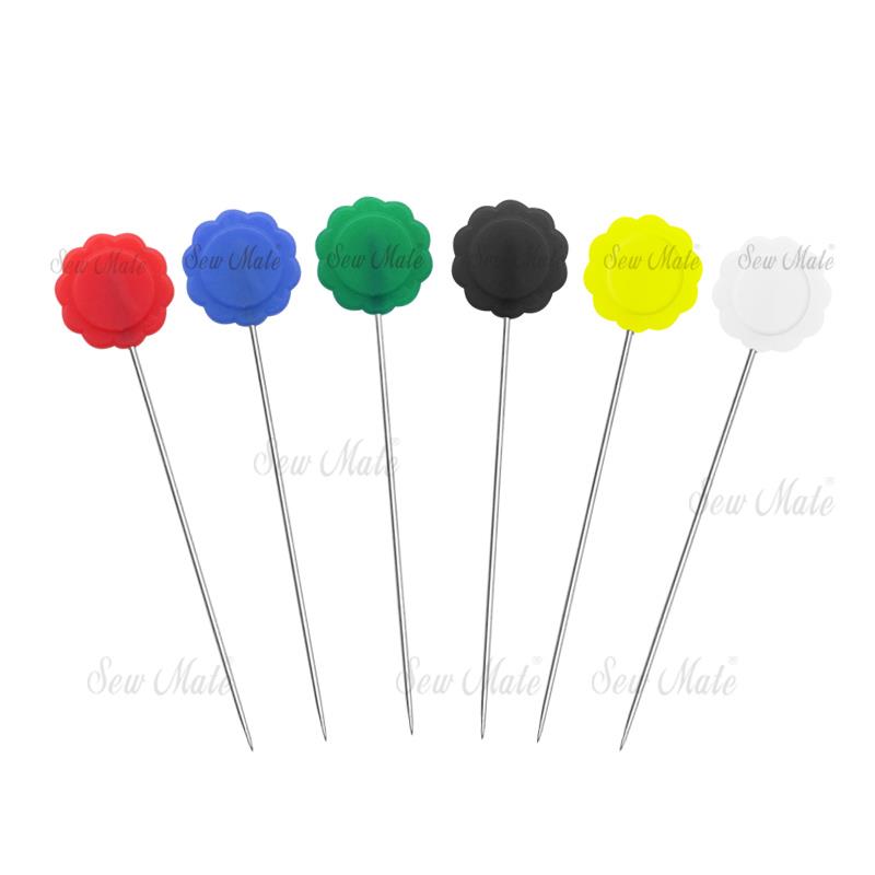 100Pcs Sewing Pins for Fabric, Straight Pins with Colored Ball Glass Heads  Knitting Pin Straight Quilting Pins for Fabric DIY Sewing(Black)