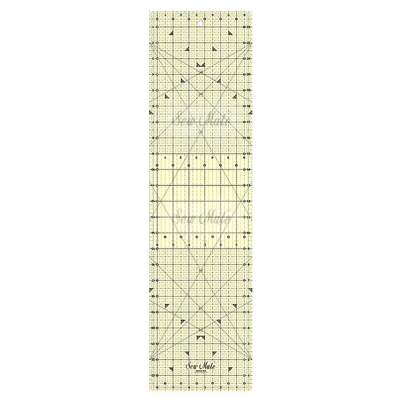 Non-Slip Quilting Ruler (Imperial Version) 6.5"x24"x3mm,Donwei